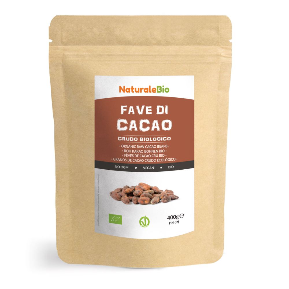 Fave di cacao biologico 400g fronte