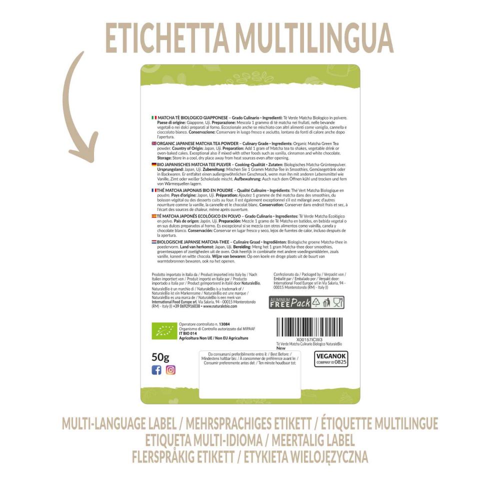 Matcha culinario biologico 50g retro multilingua 2021