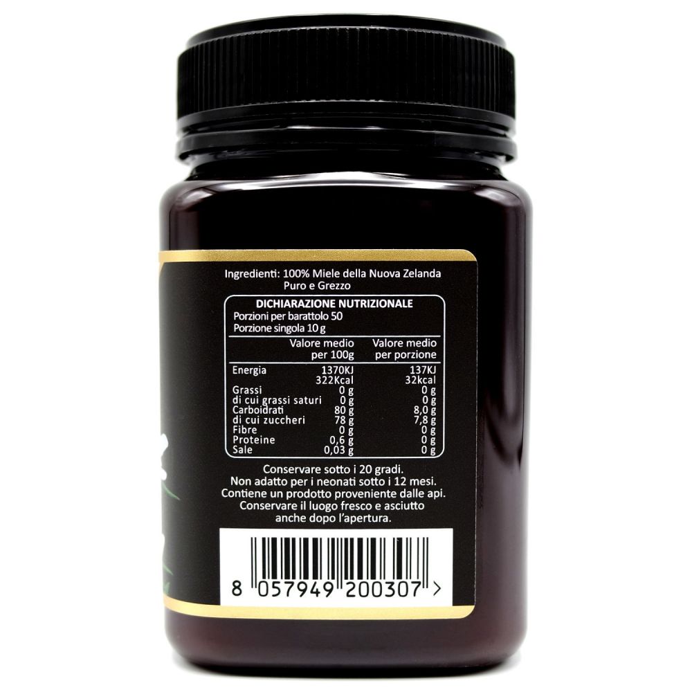 Miele di manuka mg800 500g tabella nutrizionale