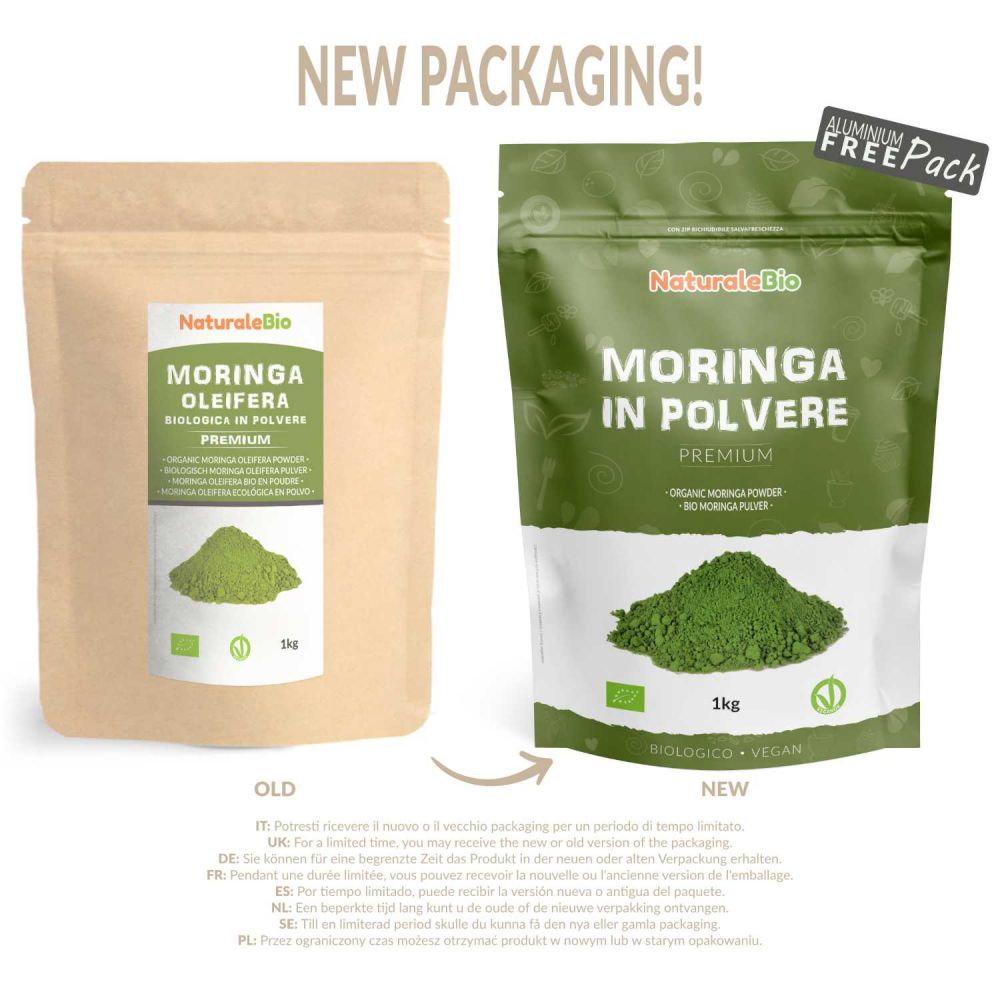 Moringa biologica 1kg new pack 2021