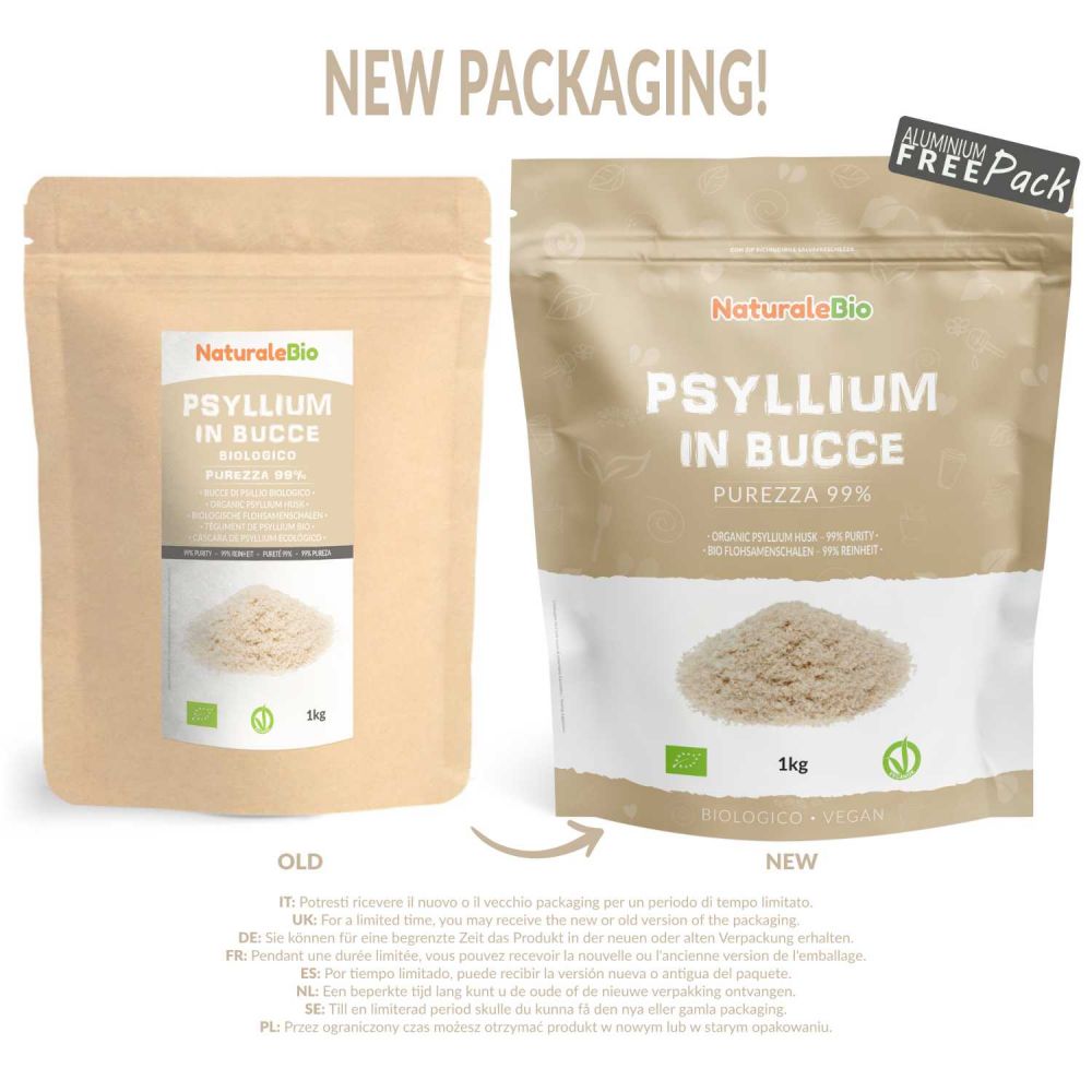 Psillio biologico 1kg new pack 2021